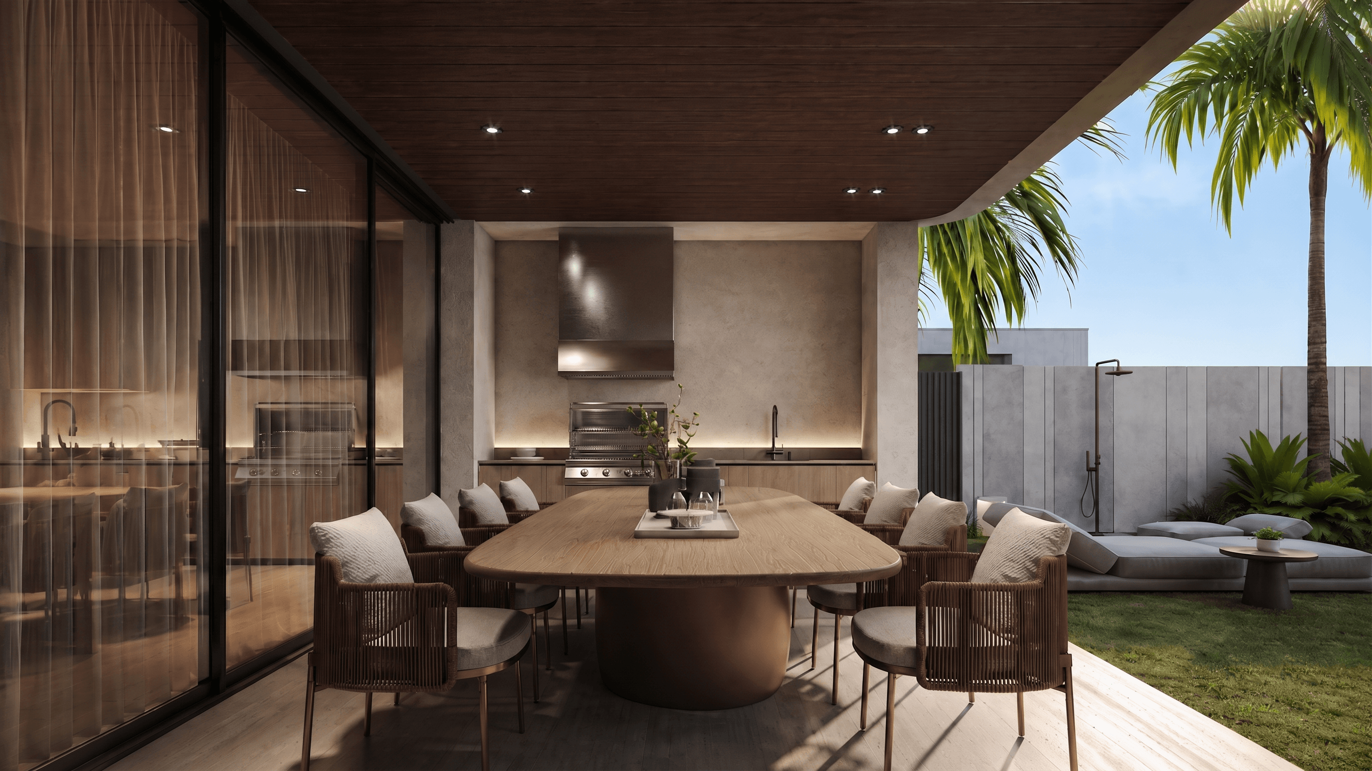 Indoor–Outdoor Terrace - Semi-Outdoor Patio by Alevate Decor